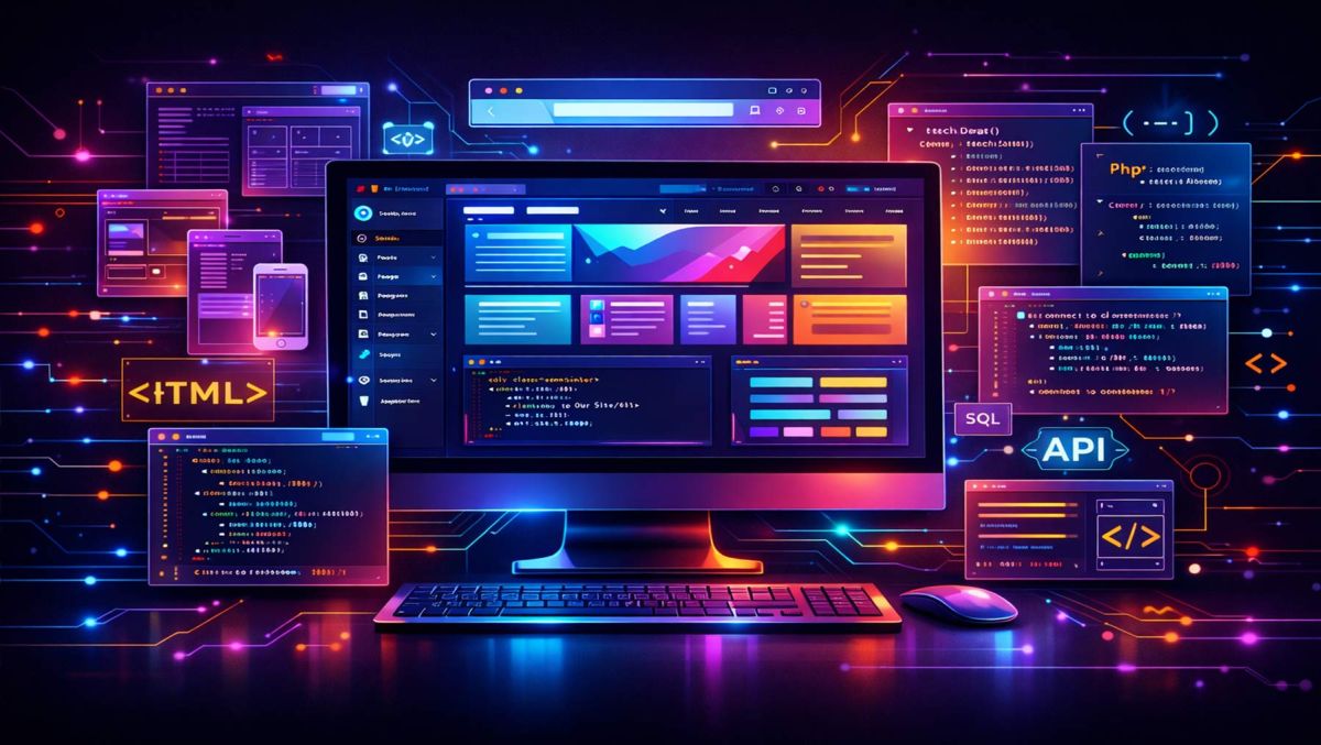 Professional web design and website development concept illustration